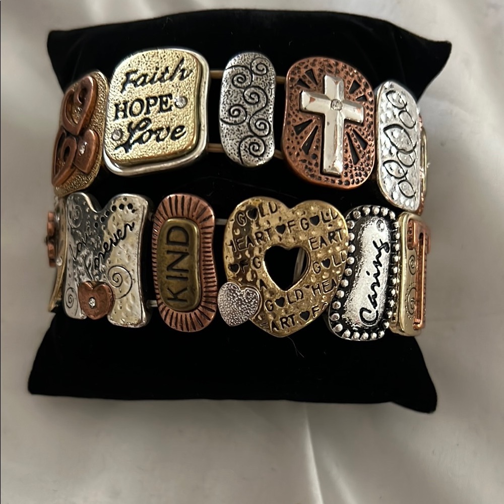 Inspirational Mixed Metal Bracelet